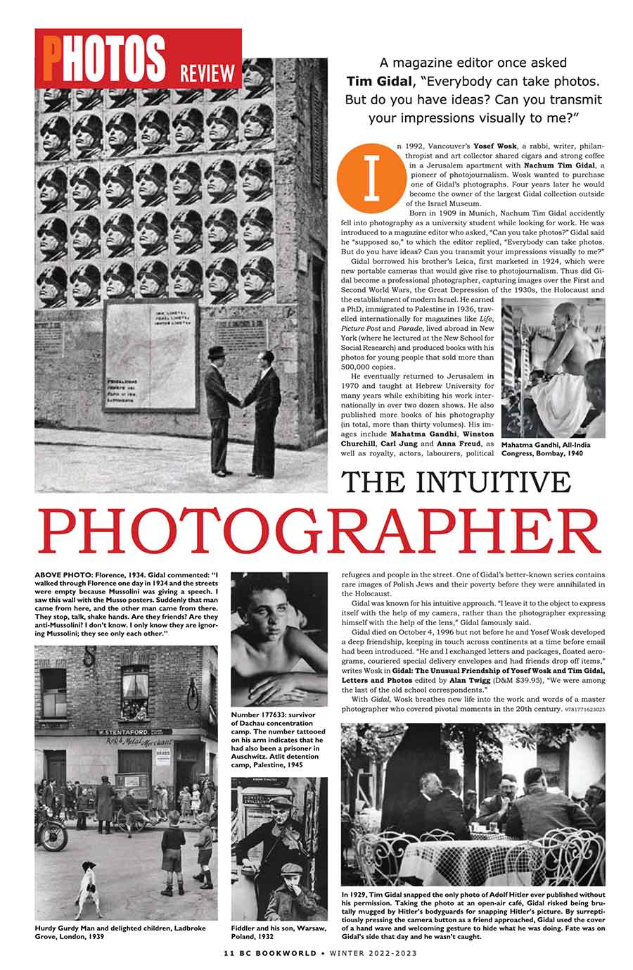 BC BookWorld article on Gidal
